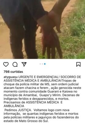 Tropas de choque atacam comunidade Guarani e Kaiowá