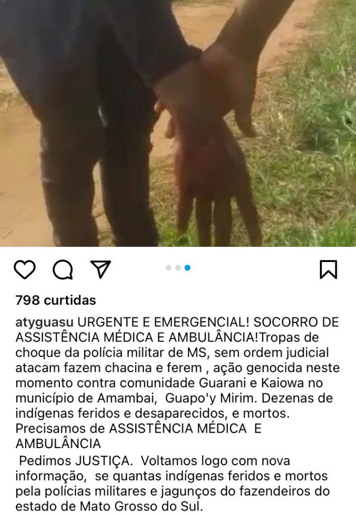 Tropas de choque atacam comunidade Guarani e Kaiowá