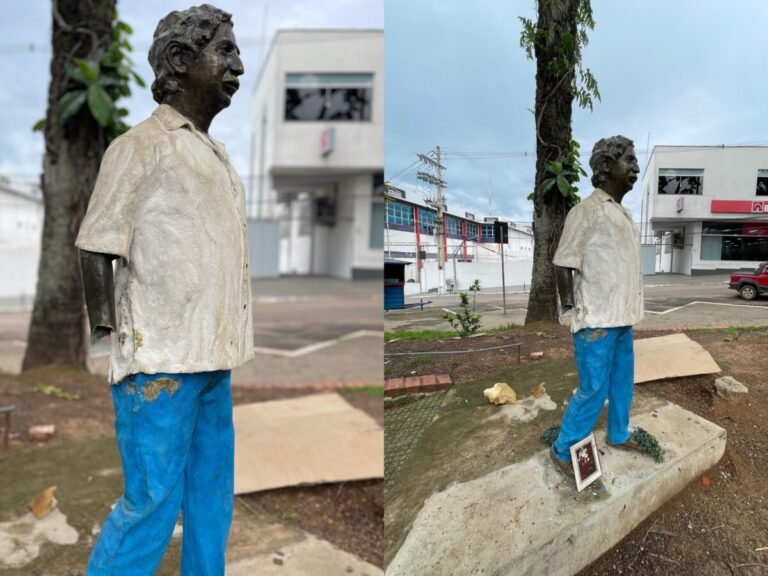 ESTÁTUA DE CHICO MENDES TEM AS MÃOS DECEPADAS